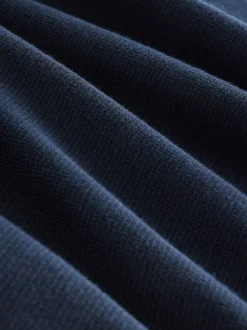 Navy Blue Stag Logo N.Premium Regular Fit 100% Cotton Premium Quarter Zip Jumper