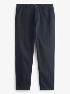 Navy Blue Straight Fit 100% Cotton Chino Trousers