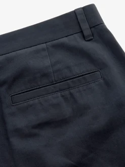 Navy Blue Straight Fit 100% Cotton Chino Trousers