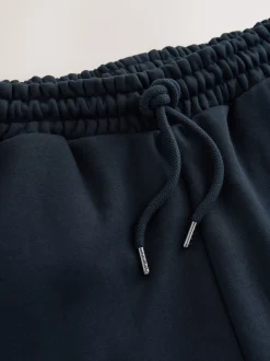 Navy Blue Straight Fit Brushback Heavyweight Joggers