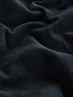 Navy Blue Straight Fit Smart Cotton Rich Cord Trousers