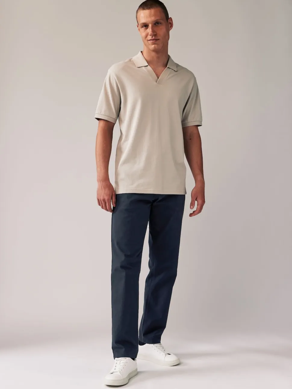 Navy Blue Straight Fit Stretch Chino Trousers 2 Pack