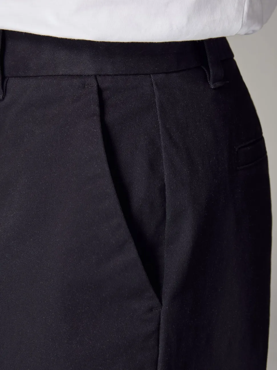 Navy Blue Straight Fit Stretch Chinos Trousers
