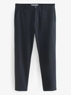 Navy Blue Straight Fit Stretch Chinos Trousers