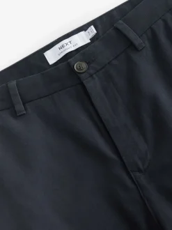 Navy Blue Straight Fit Stretch Chinos Trousers