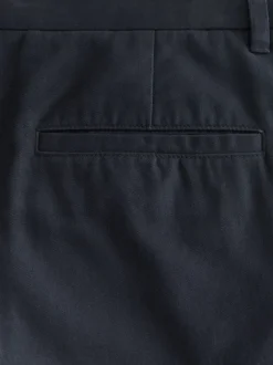 Navy Blue Straight Fit Stretch Chinos Trousers