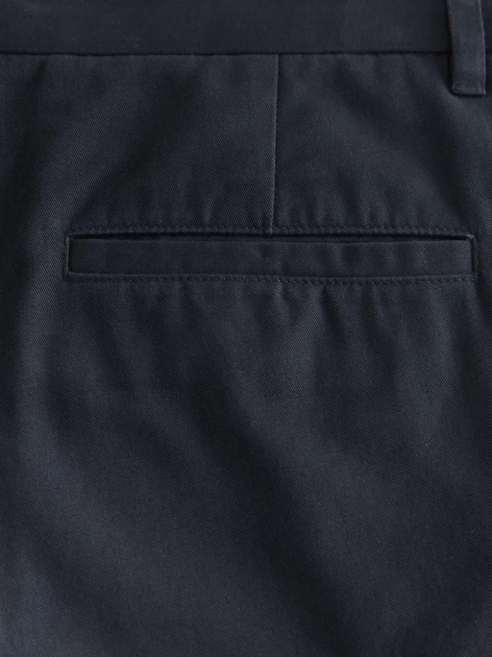 Navy Blue Straight Fit Stretch Chinos Trousers