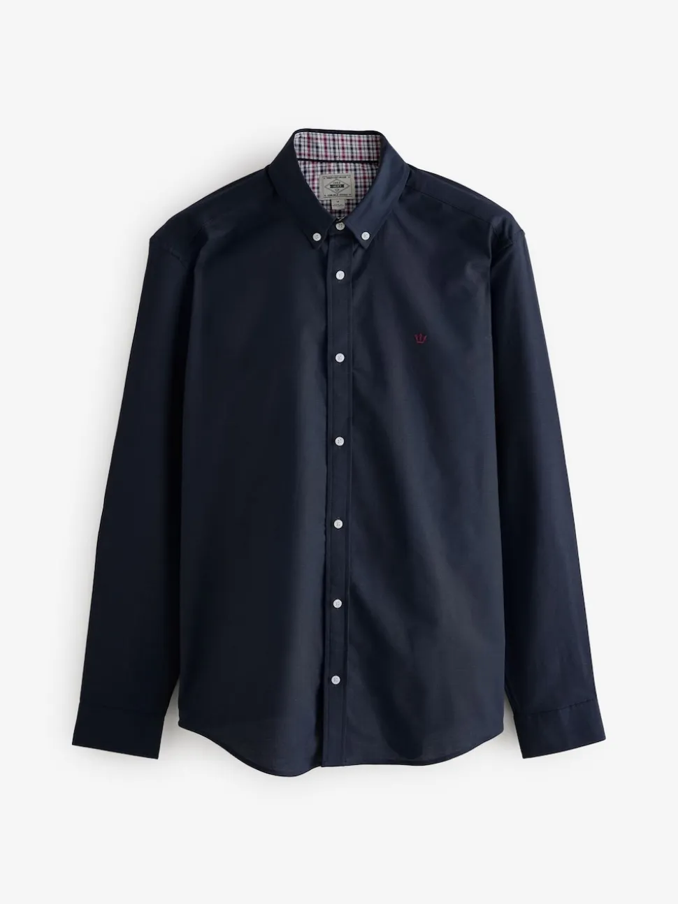 Navy Blue Stretch Oxford Long Sleeve Shirt