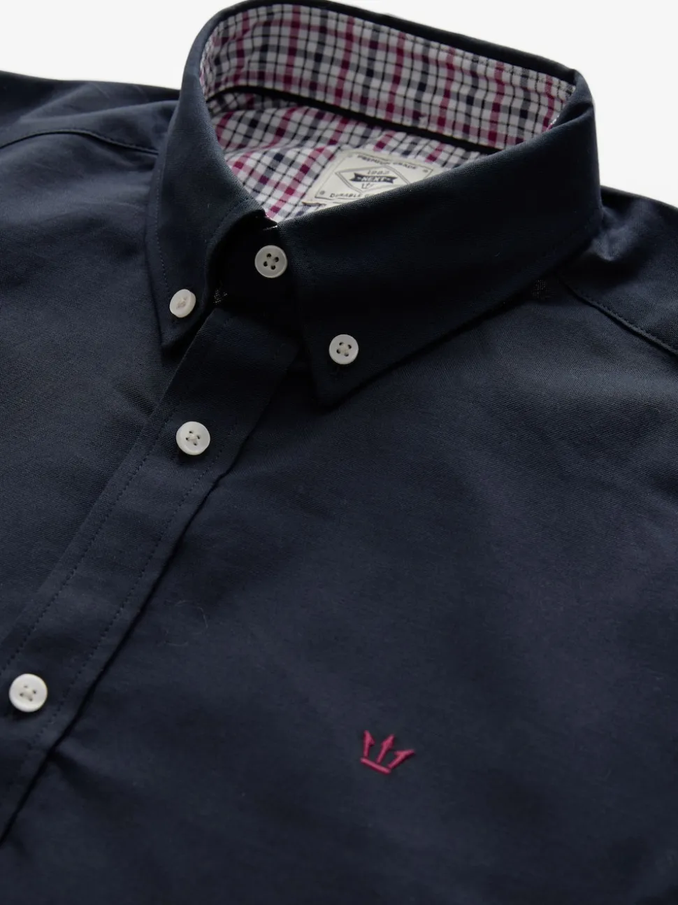 Navy Blue Stretch Oxford Long Sleeve Shirt