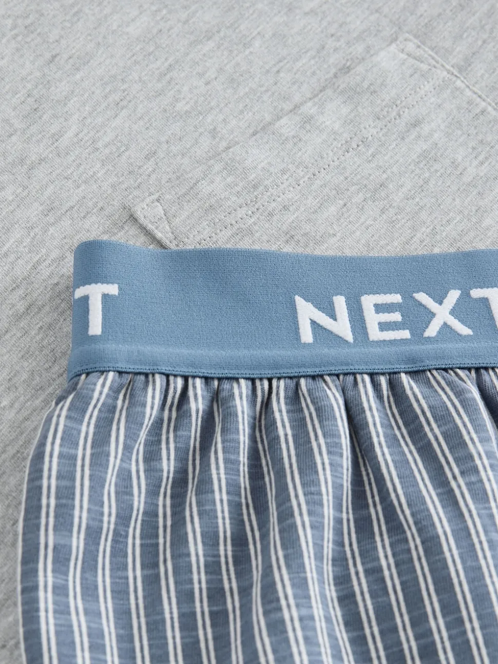 Navy Blue Stripe Short Sleeve Jersey Pyjamas Set