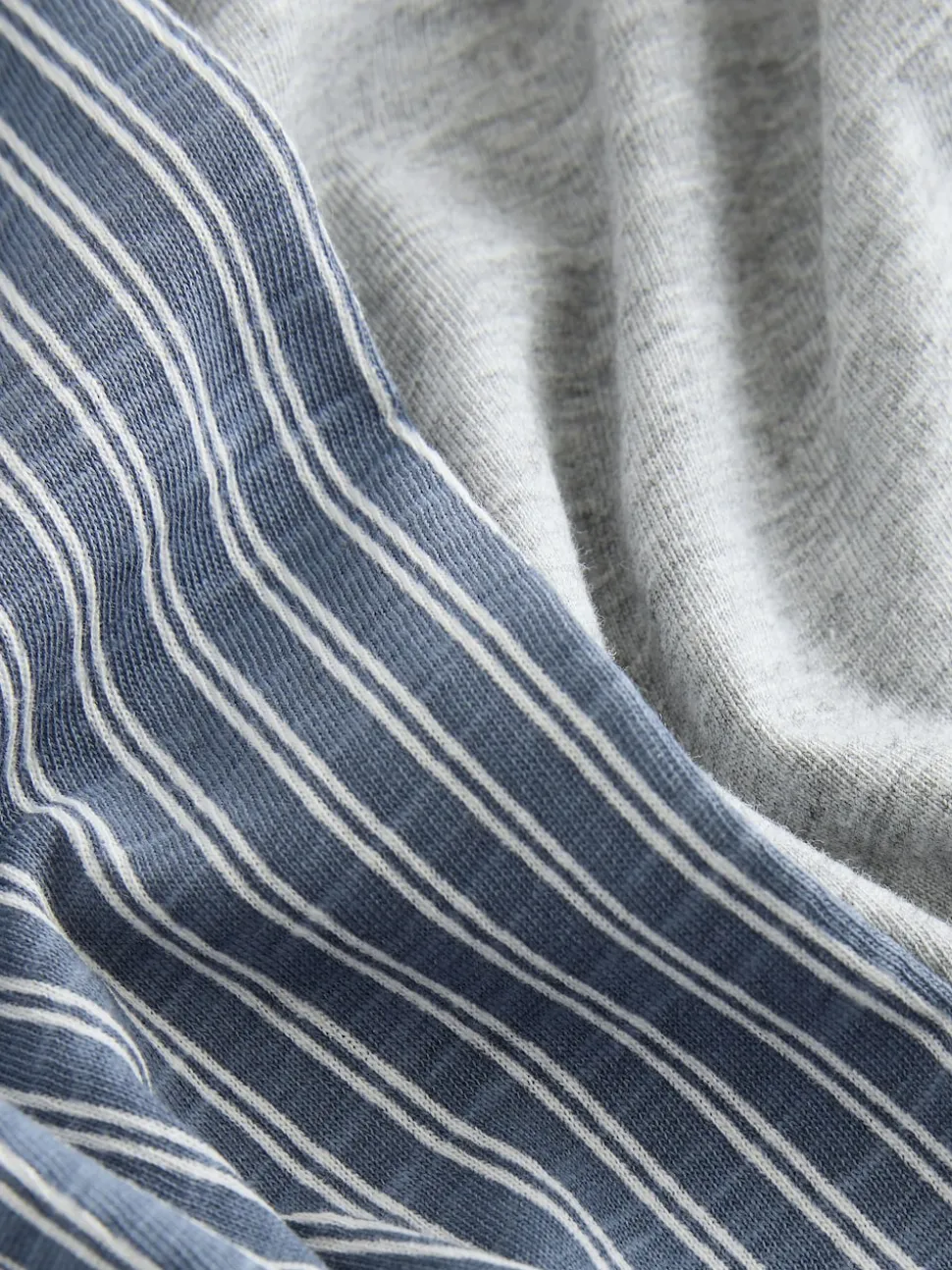 Navy Blue Stripe Short Sleeve Jersey Pyjamas Set