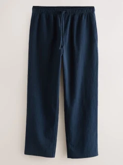 Navy Blue Stripe Short Sleeve Button Through Pyjamas Set