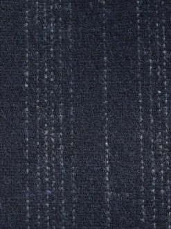Navy Blue Striped Wool Blend Suit Waistcoat