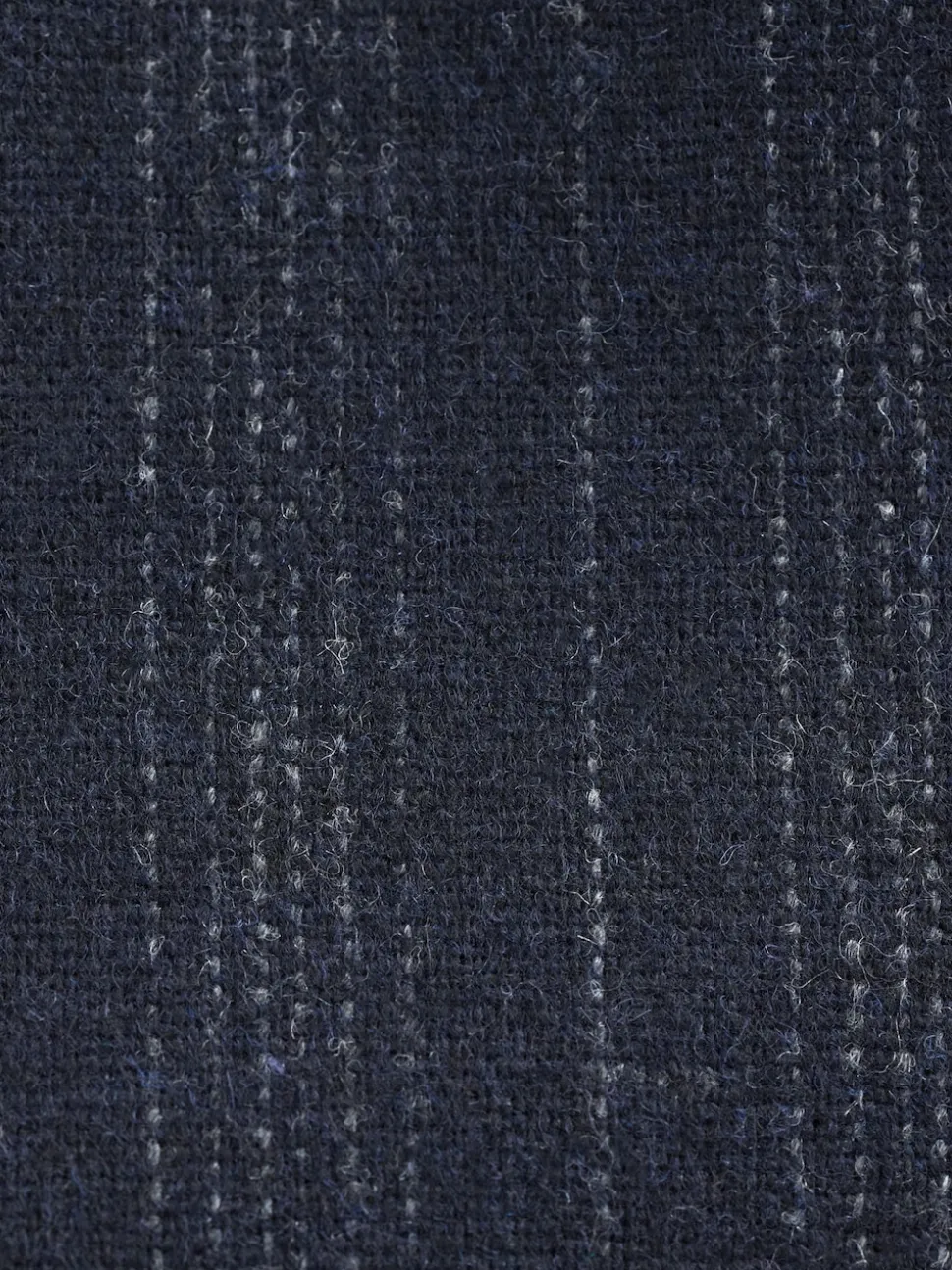 Navy Blue Striped Wool Blend Suit Waistcoat