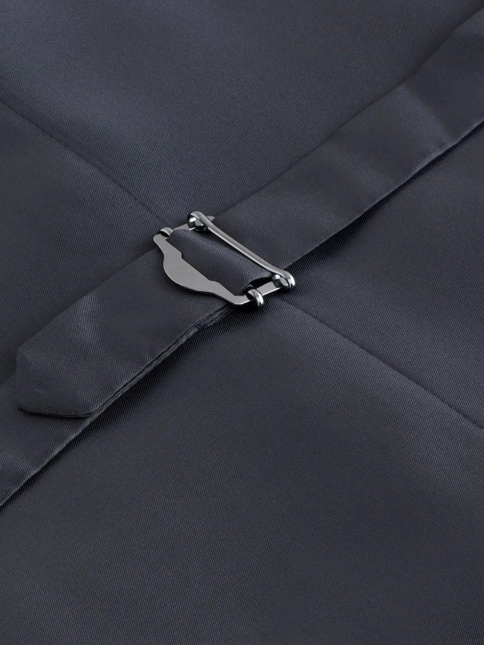 Navy Blue Striped Wool Blend Suit Waistcoat