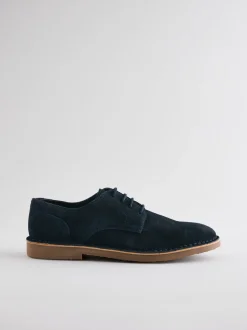 Navy Blue Suede Desert Shoes