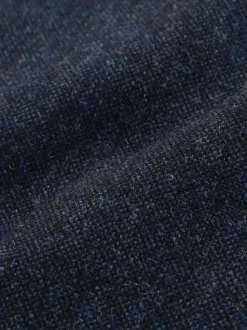 Navy Blue Tailored Fit Signature Abraham Moon 100% British Wool Donegal Suit Trousers