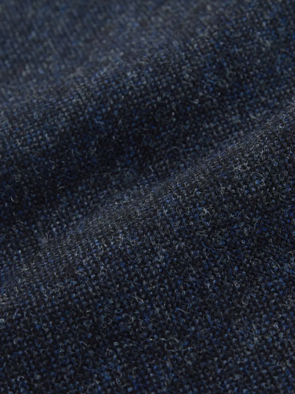 Navy Blue Tailored Fit Signature Abraham Moon 100% British Wool Donegal Suit Trousers