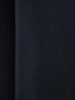 Navy Blue Tailored Fit Textured Suit Trousers