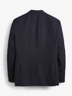 Navy Blue Tailored Fit Two Button Suit Jacket