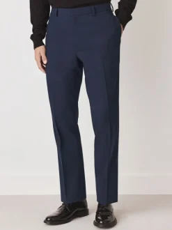 Navy Blue Tailored Fit Wool Blend Motionflex Suit Trousers