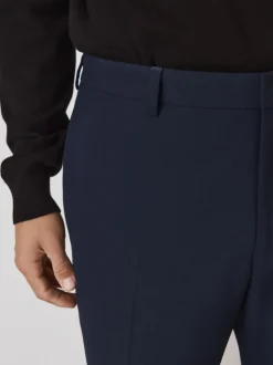 Navy Blue Tailored Fit Wool Blend Motionflex Suit Trousers