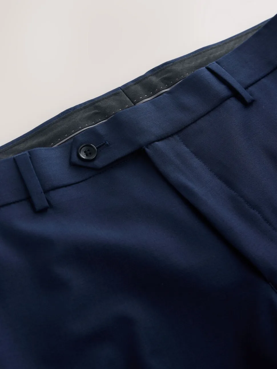 Navy Blue Tailored Fit Wool Blend Motionflex Suit Trousers