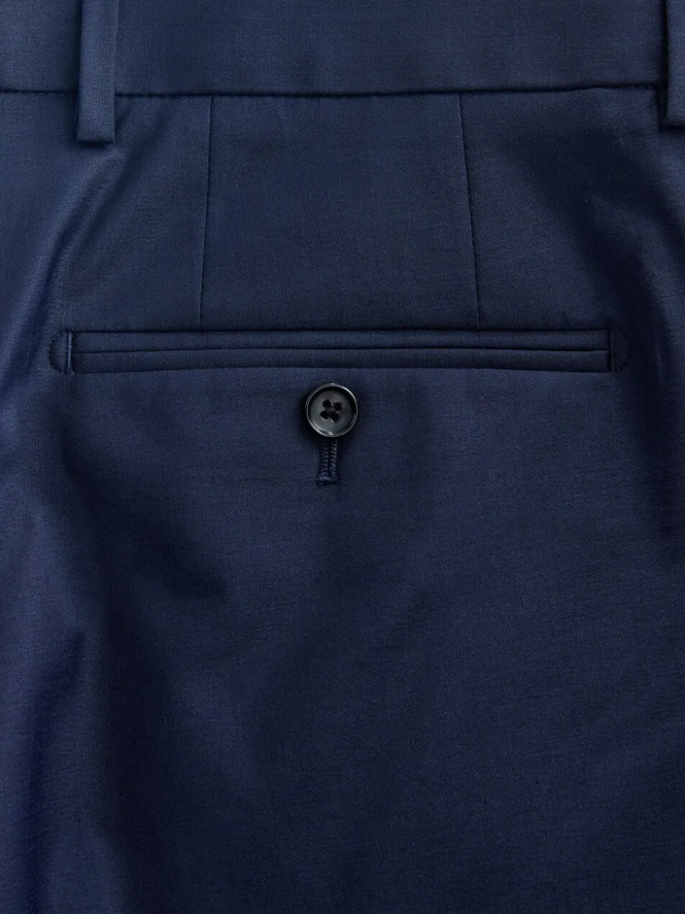 Navy Blue Tailored Fit Wool Blend Motionflex Suit Trousers