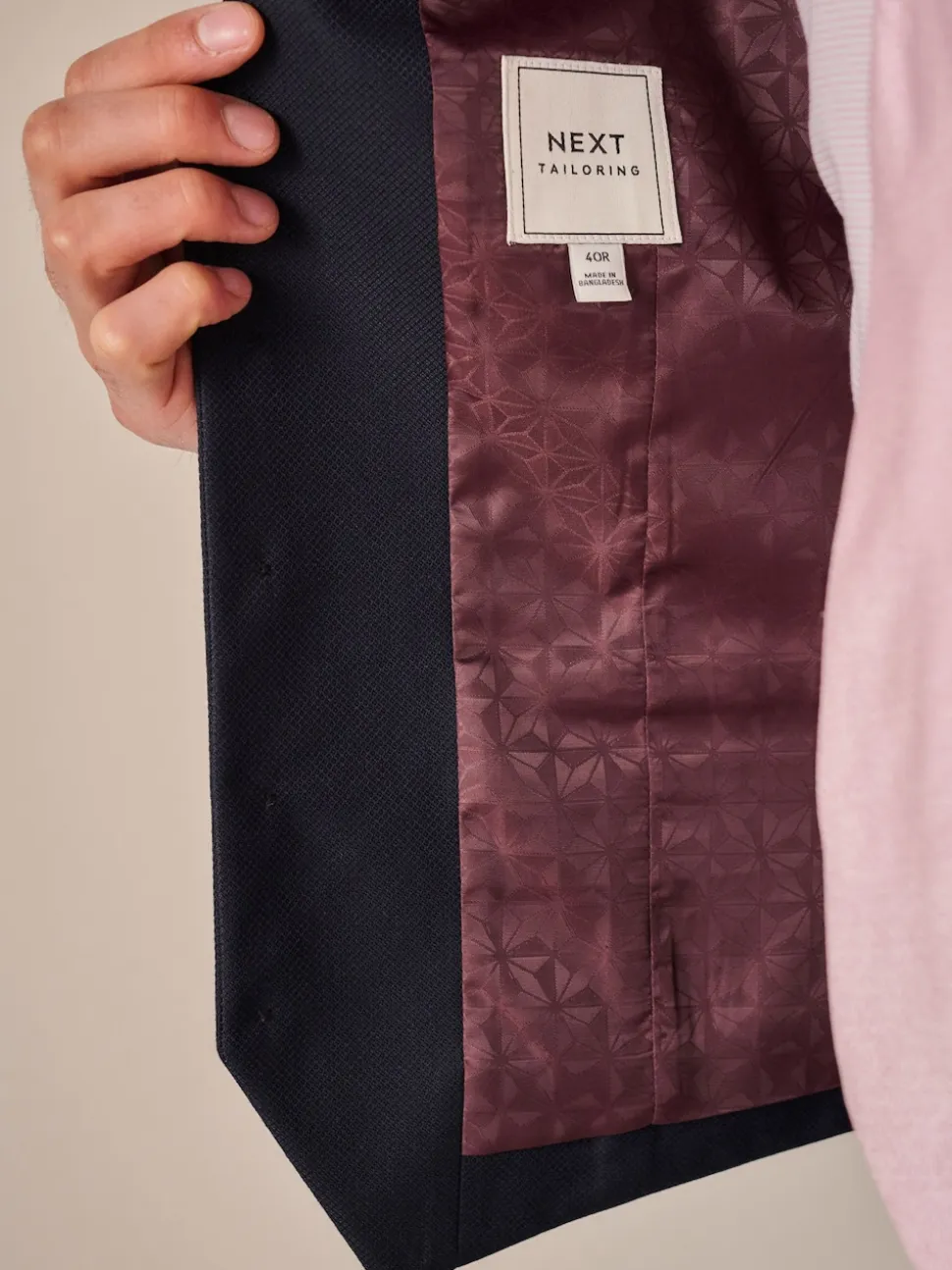 Navy Blue Textured Suit Waistcoat