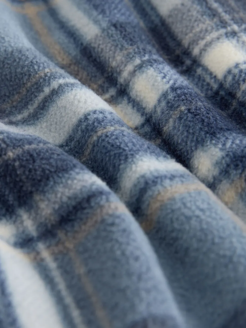Navy Blue Thermal Fleece Cuffed Check Pyjama Bottoms