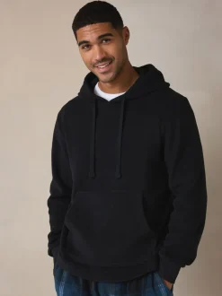 Navy Blue Thermal Fleece Bottoms Long Sleeve Hoodies Set