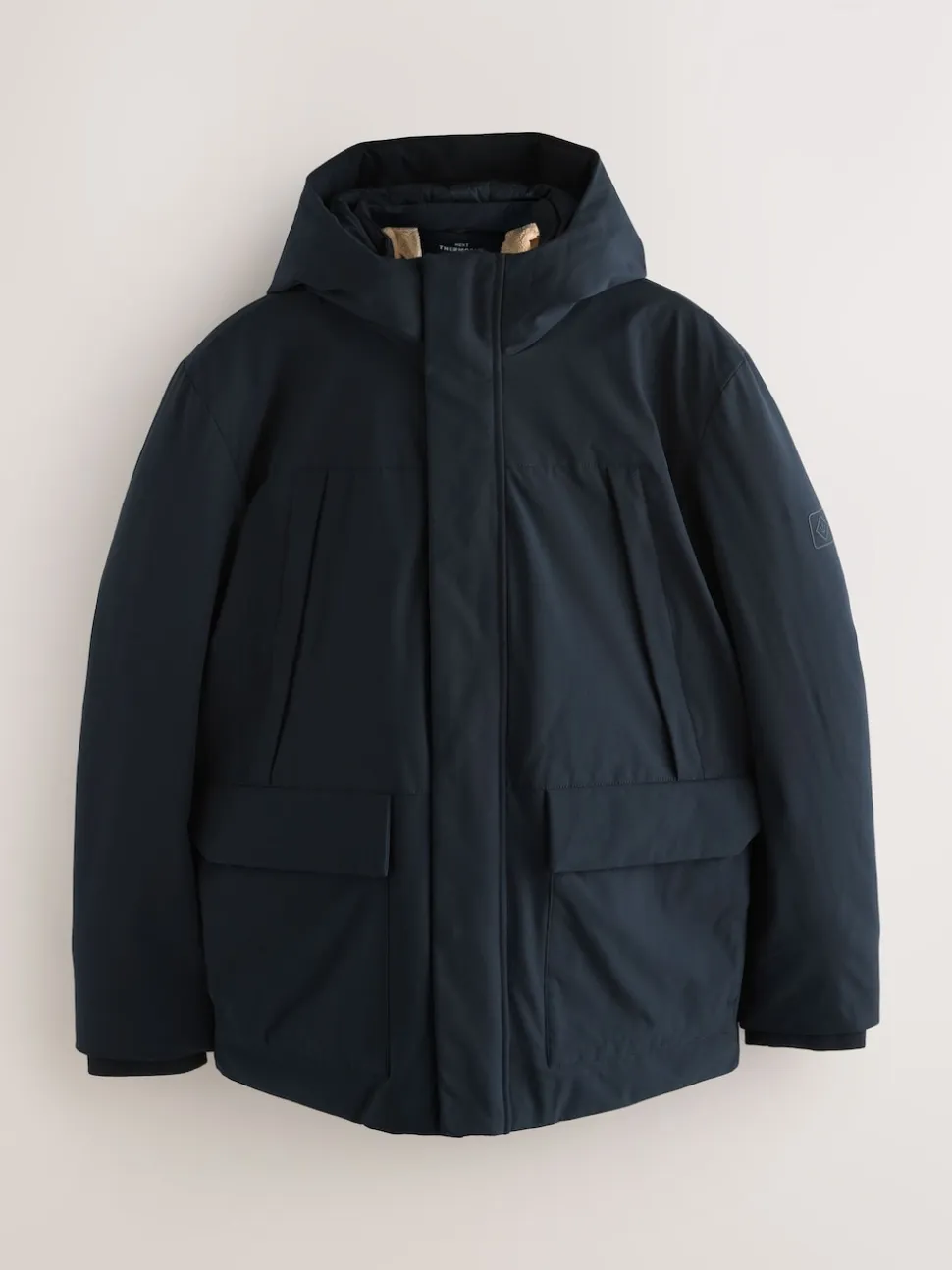 Navy Blue ThermoGen Parka Jacket with Borg Lining