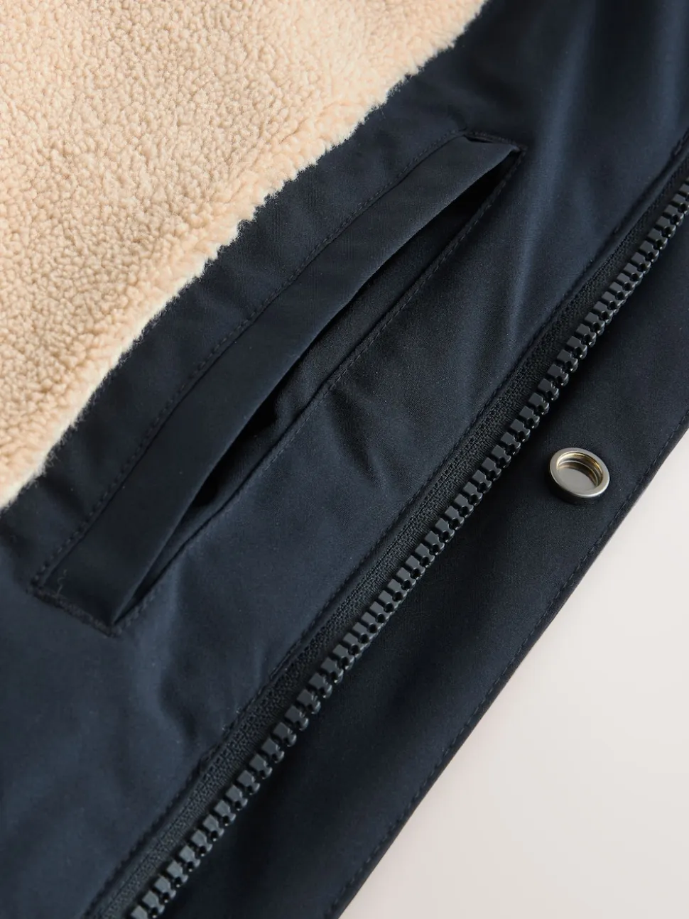 Navy Blue ThermoGen Parka Jacket with Borg Lining