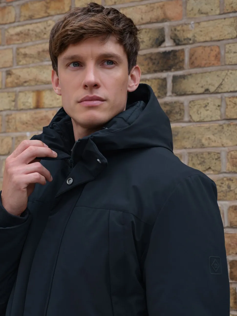 Navy Blue ThermoGen Parka Jacket with Borg Lining