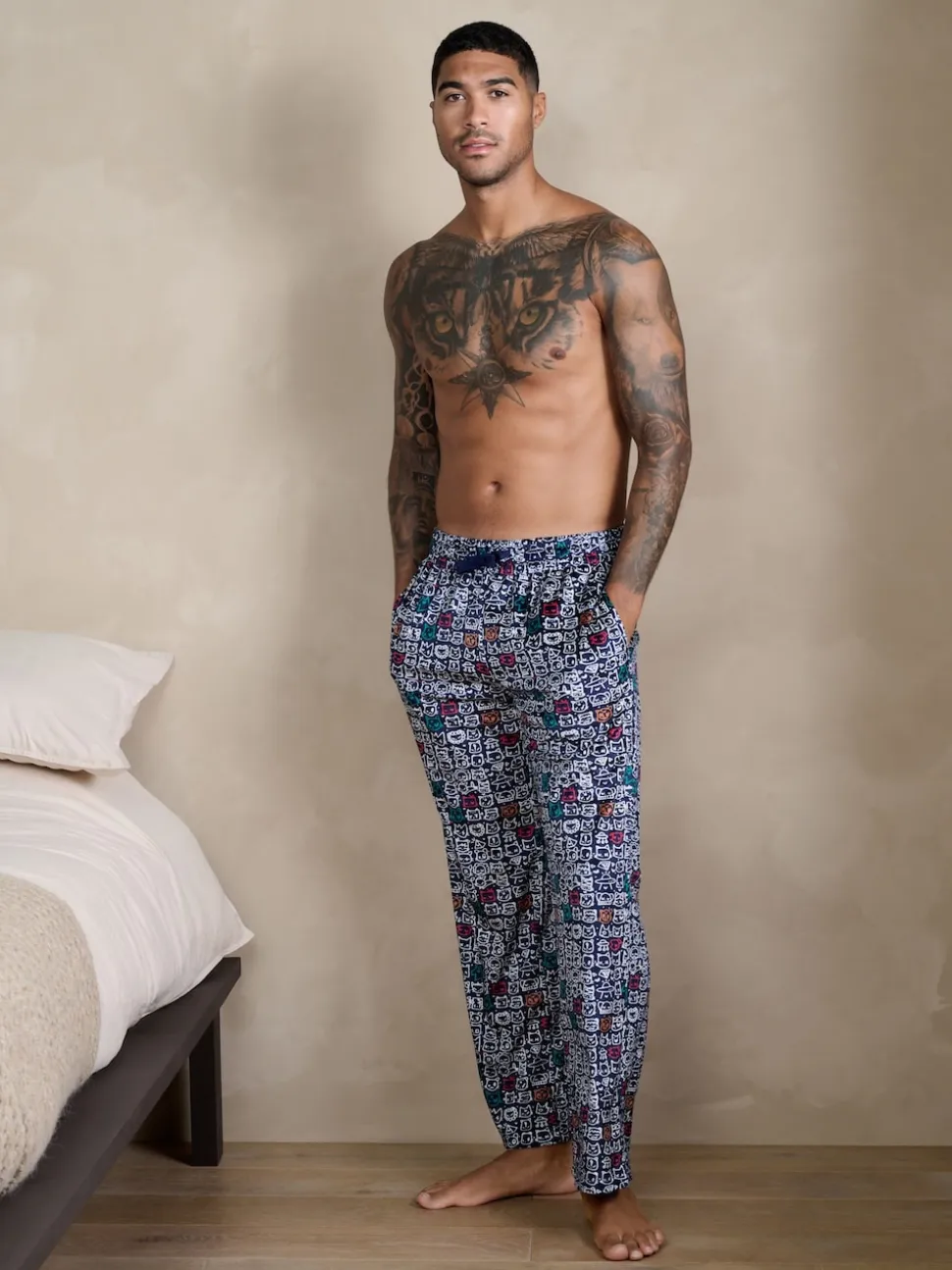 Navy Blue Totcat License Long Pyjama Bottoms