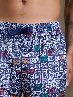 Navy Blue Totcat License Long Pyjama Bottoms