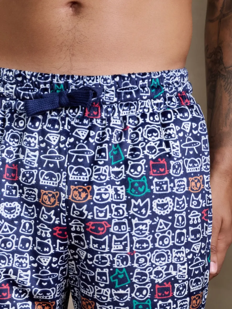 Navy Blue Totcat License Long Pyjama Bottoms