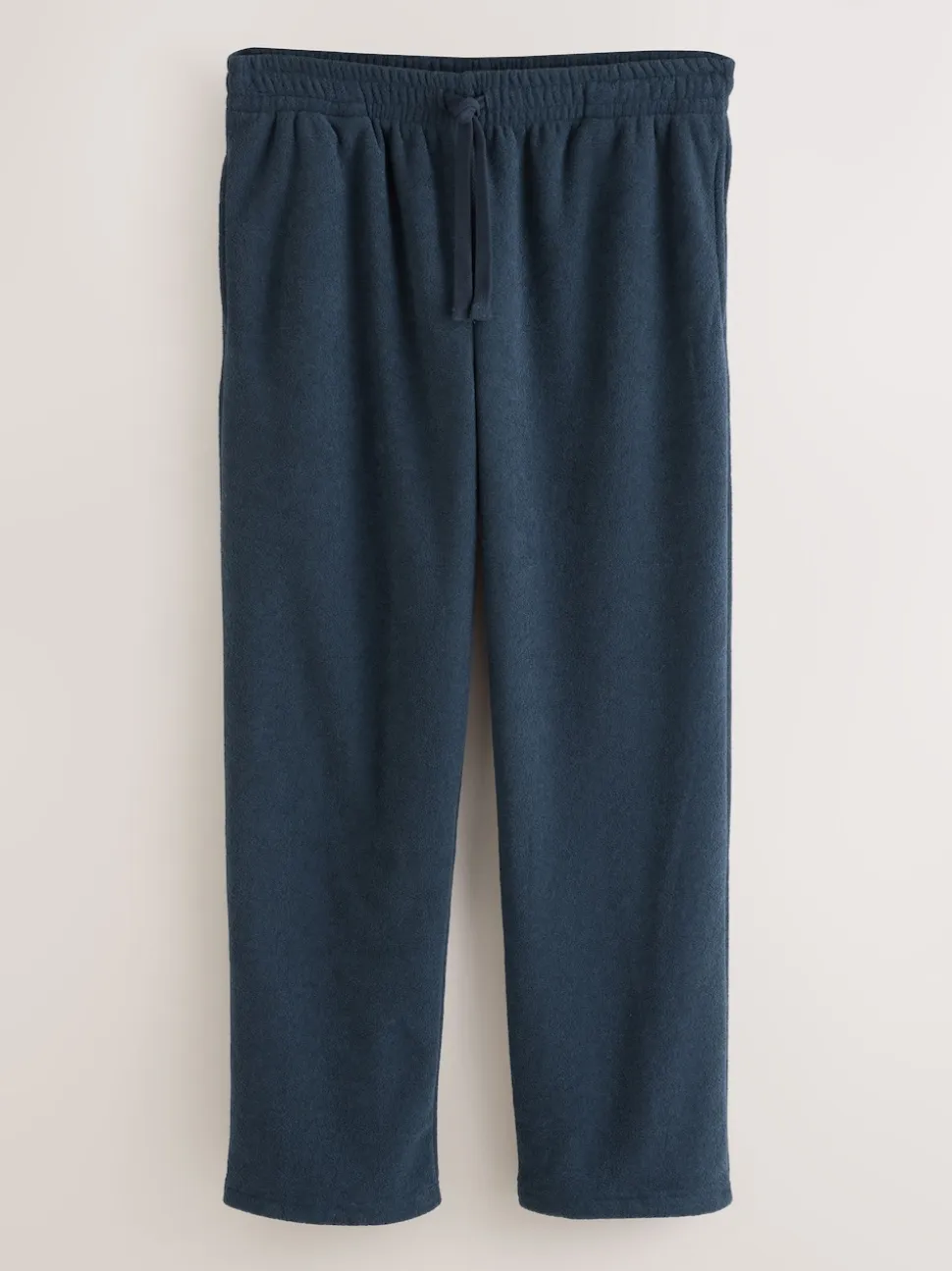Navy Blue Towelling Long Sleeve Trophy Neck Pyjamas Set