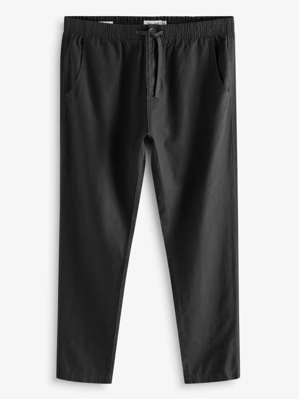 Navy Blue/Charcoal Grey Linen Cotton Elasticated Drawstring Trousers 2 Pack