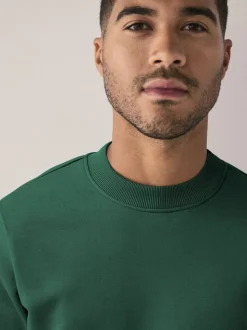 Navy Blue/Green Cotton Rich Jersey Crew Sweatshirts 2 Pack