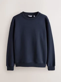 Navy Blue/Green Cotton Rich Jersey Crew Sweatshirts 2 Pack