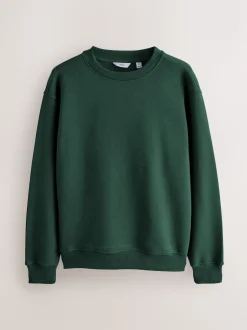 Navy Blue/Green Cotton Rich Jersey Crew Sweatshirts 2 Pack