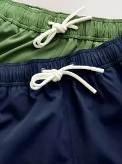 Navy Blue/Green Motionflex 5 Inch Swim Shorts 2 Pack