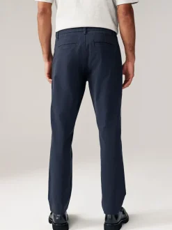 Navy Blue/Grey Charcoal Slim Fit Stretch Chino Trousers 2 Pack