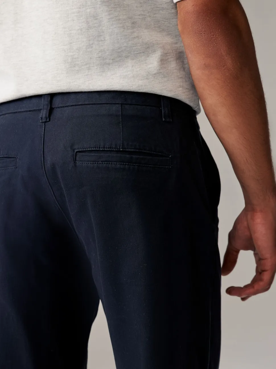 Navy Blue/Grey Charcoal Slim Fit Stretch Chino Trousers 2 Pack