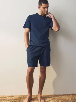 Navy Blue/Grey Jersey Short Pyjamas Set 2 Pack