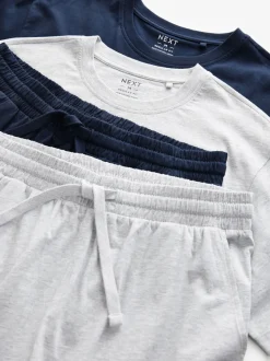 Navy Blue/Grey Jersey Short Pyjamas Set 2 Pack