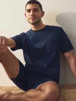 Navy Blue/Grey Jersey Short Pyjamas Set 2 Pack