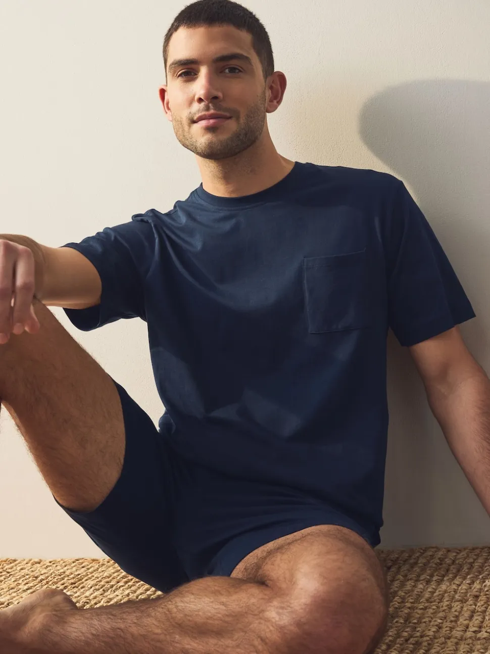 Navy Blue/Grey Jersey Short Pyjamas Set 2 Pack
