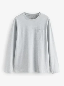 Navy Blue/Grey Long Sleeve Jersey Pyjamas Set